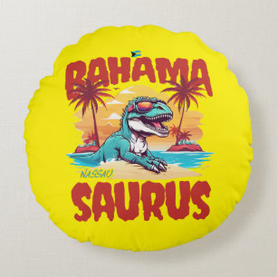 Coussins Ronds Cadeau souvenir Bahamas : Nassau Bahama Saurus T-R
