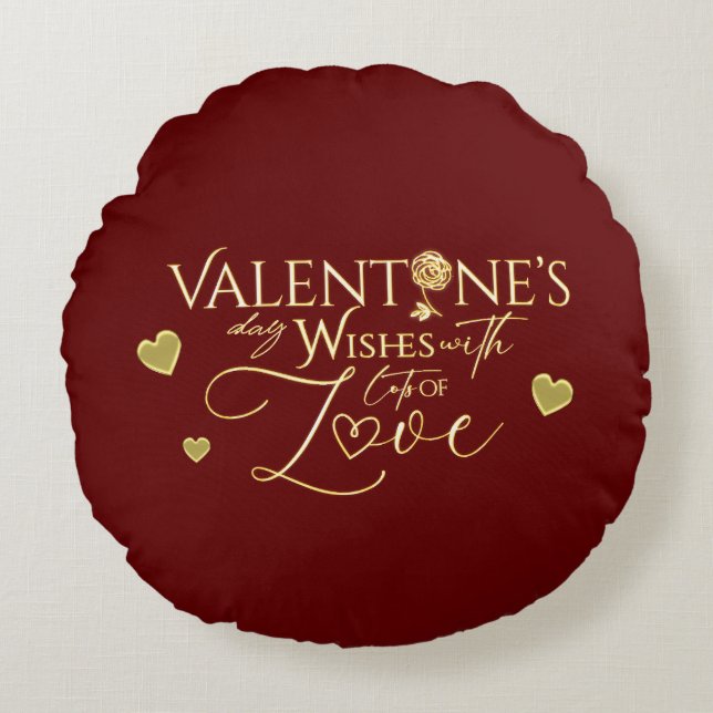 Coussins Ronds Cadeaux de la Saint-Valentin rouges (Devant)