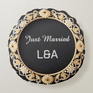 Coussins Ronds Cadre décoratif circulaire doré