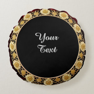 Coussins Ronds Cadre Élégant Avec Décoration Florale Ornée