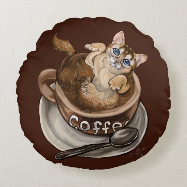 Coussins Ronds Café (Devant)