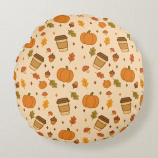 Coussins Ronds Café d'automne