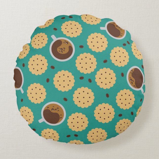 Coussins Ronds Café et cookies (Devant)