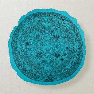 Coussins Ronds Calendrier Aztec