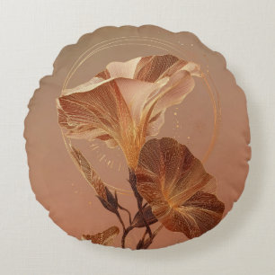 Coussins Ronds Calla Lily Botanique Orange Brûlé
