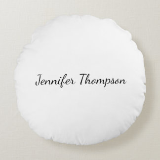 Coussins Ronds Calligraphie Élégant Simple Nom Plain