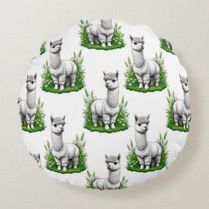 Coussins Ronds Camel llama Alpaca Design Motif
