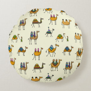 Coussins Ronds Camels Caravan Motif décoratif sans couture