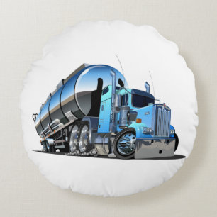 Coussins Ronds Camion carburant pour caricatures