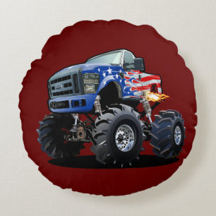 Coussins Ronds Camion monstre de dessin animé