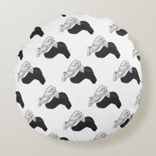 Coussins Ronds Camion Silhouette à la main