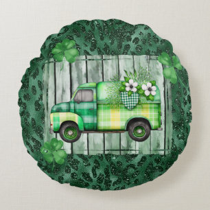 Coussins Ronds Camion Vintage de la Saint-Patrick