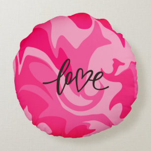 Coussins Ronds Camouflage d'amour rose Imprimer Lecteur rond