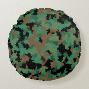 Coussins Ronds Camouflage de la jungle verte de l'armée Design Mo