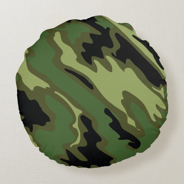 Coussins Ronds Camouflage militaire (Dos)