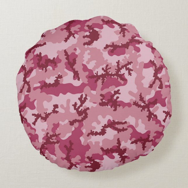 Coussins Ronds Camouflage rose (Dos)
