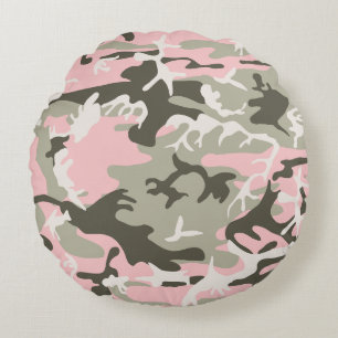 Coussins Ronds Camouflage rose et vert, Militaire, Armée