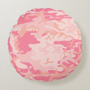 Coussins Ronds Camouflage Rose, Militaire, Armée