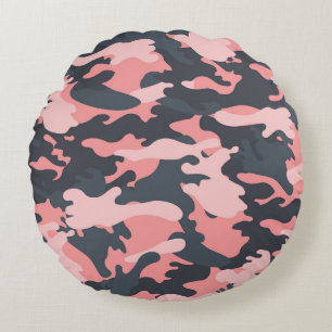 Coussins Ronds Camouflage rose : Motif Vintage classique