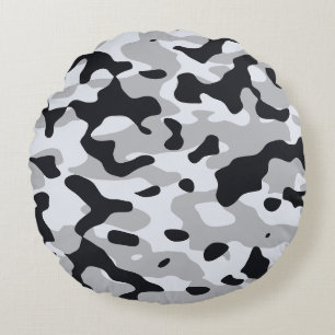 Coussins Ronds Camouflage urbain à fort contraste