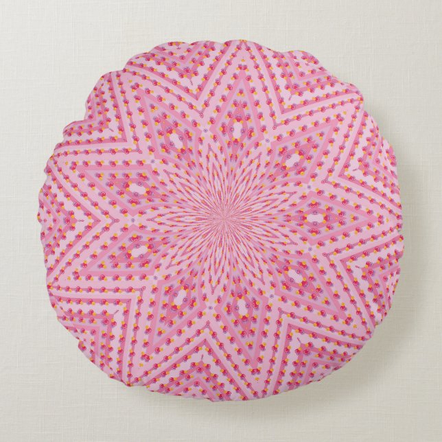 Coussins Ronds Canapé-Coussin Abstrait rose (Devant)