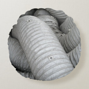 Coussins Ronds Canapé en tissu gris et noir