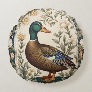 Coussins Ronds Canard colvert élégant inspiré de William Morris