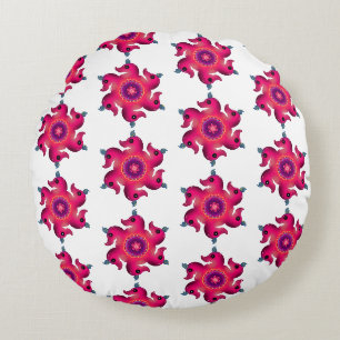 Coussins Ronds Canard Rose Floral Mandala Joli Oiseau Décoratif