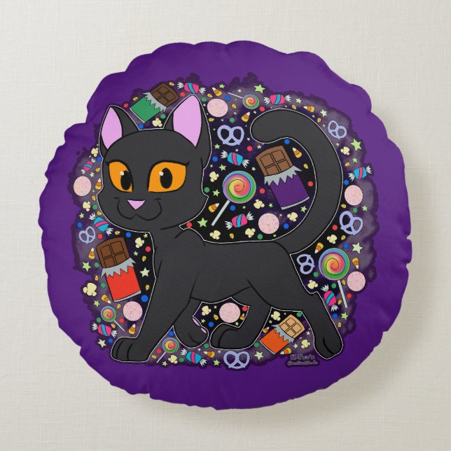 Coussins Ronds Candy Cat (Devant)
