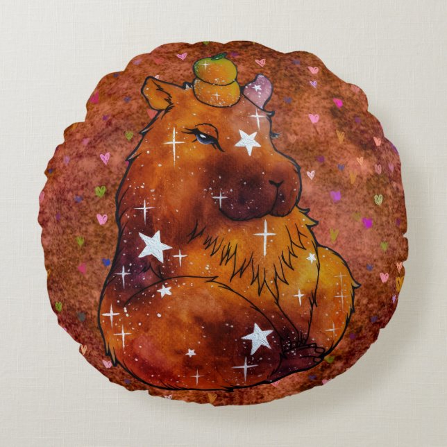 Coussins Ronds Capybara nommé Dream (Devant)