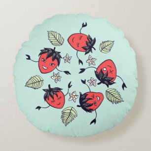 Coussins Ronds Caractères mignons fraises