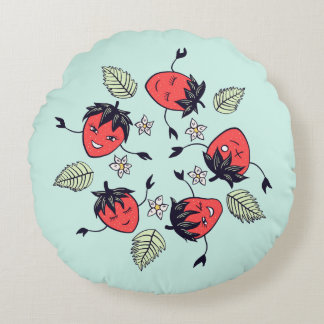 Coussins Ronds Caractères mignons fraises