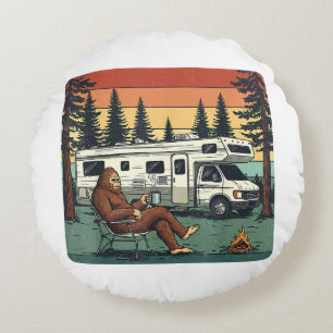 Coussins Ronds Caravane Camping Vintage Aventure Bigfoot