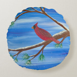 Coussins Ronds Cardinal d'hiver