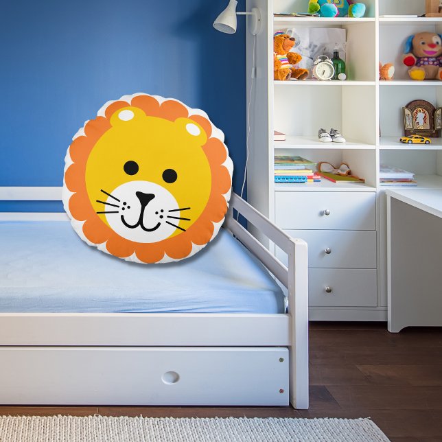 Coussins Ronds Caricature animalière du Lion sauvage une Jungle S (Créateur téléchargé)