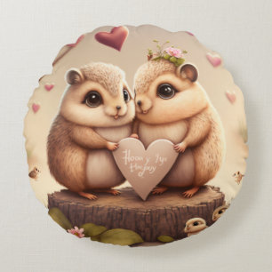Coussins Ronds Caricature de petits ours mignons