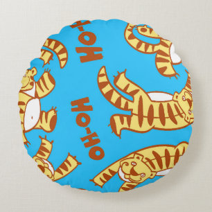 Coussins Ronds Caricature De Tiger Cubs : Drôle Sans Seamless.