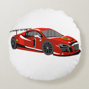 Coussins Ronds Caricature pour voiture rapide  Course extrême Ch