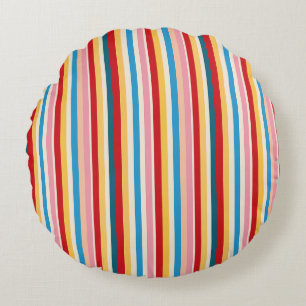 Coussins Ronds Carnaval Arc-en-ciel Vintage RétroRayures Multi Co