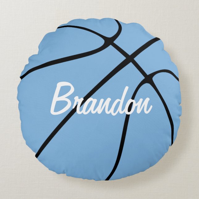 Coussins Ronds Carolina Blue Basketball Throw (Devant)