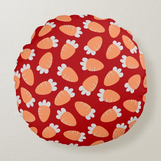 Coussins Ronds Carottes de Chubby Rouge (Devant)