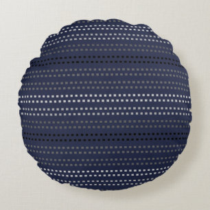 Coussins Ronds Carré bleu nuit Motif rayé