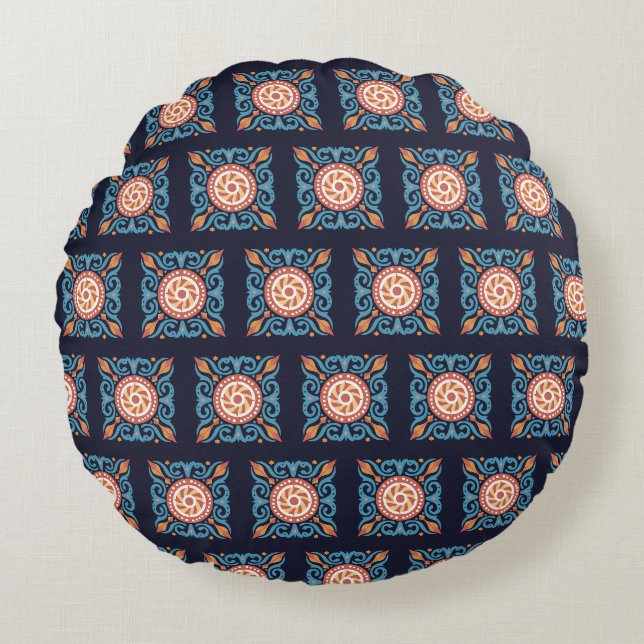 Coussins Ronds Carreau Boho (Devant)