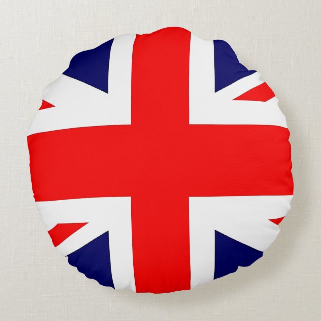 Coussins Ronds Carreau britannique de drapeau d'Union Jack (Dos)