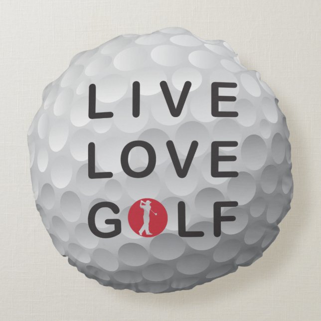 Coussins Ronds Carreau heureux de golf d'endroit (Dos)
