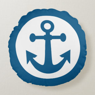 Coussins Ronds Carreau nautique de coutume d'Ancre