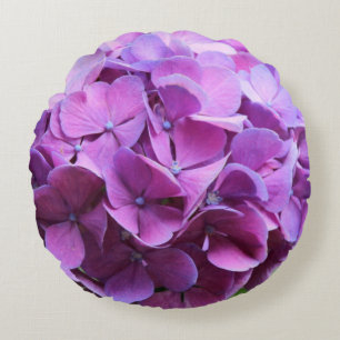 Coussins Ronds Carreau pourpre de pétale d'hortensia