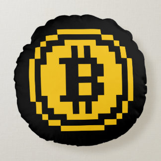 Coussins Ronds Carreau rond à 8 bits du logo | de Bitcoin BTC