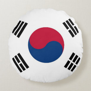 Coussins Ronds Carreau rond avec le drapeau de la Corée du Sud