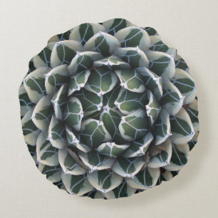 Coussins Ronds Carreau rond d'agave, coton (16")